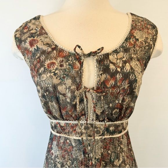 🌺SOLD🌺 Young Edwardian by Arpeja Vintage Floral Prairie Pleated Milkmaid Dress - Picture 4 of 15